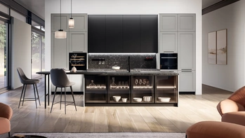 Cucina Classica con isola Opera 02 in laccato e legno di Arredo3