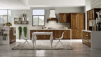 Cucina Classica lineare Magda in Legno Decapé Ciliegio di Arrex