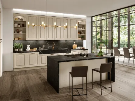 Cucina Classica Verona 01 con penisola di Arredo3