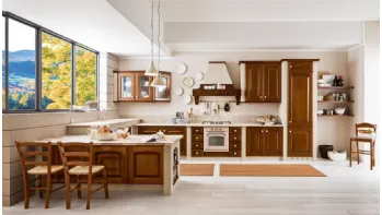 Cucina angolare in Muratura Magda in finitura Ciliegio di Arrex