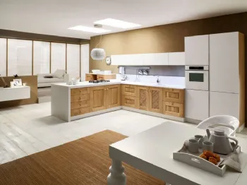 Cucina angolare in Muratura Magda in finitura Ciliegio di Arrex