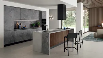 Cucina Moderna effetto marmo con isola Easy 003 di Ar-due