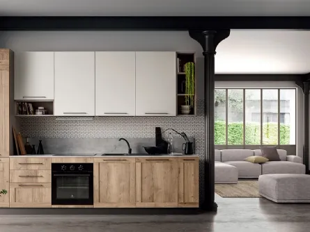 Cucina Moderna in linea effetto legno Easy 013 di Ar-due