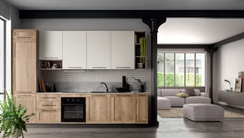 Cucina Moderna in linea effetto legno Easy 013 di Ar-due