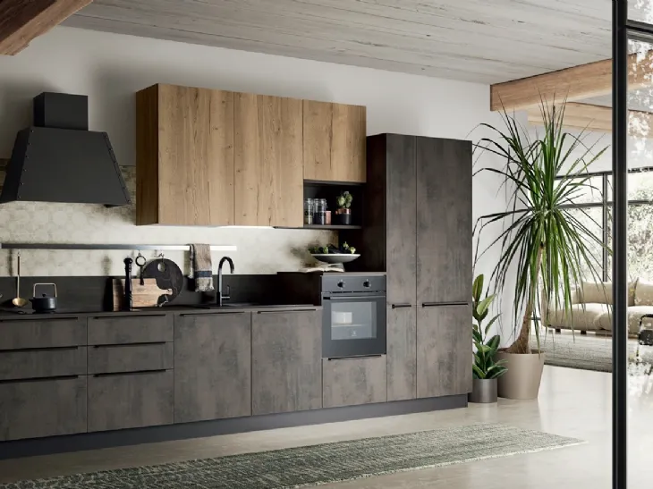 Cucina Moderna in linea effetto cemento Easy 021 di Ar-due