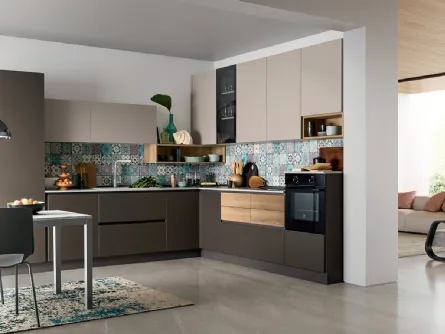 Cucina Moderna in laccato opaco ad angolo Easy 025 di Ar-due