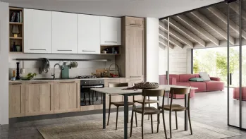Cucina Moderna effetto legno e laccato Easy 027 di Ar-due