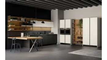 Cucina Moderna angolare in legno laccato Asia 02 di Arredo3