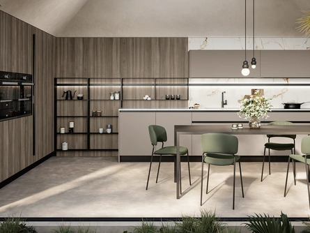 Cucina Moderna angolare Cloe 06 in laccato e laminato di Arredo3