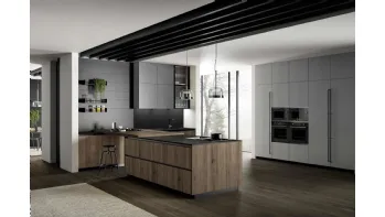 Cucina Moderna in rovere con penisola Asia 03 di Arredo3