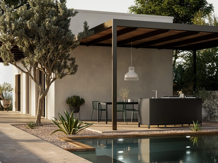 Cucina Moderna in alluminio per esterno Aura 03 di Arredo3