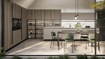 Cucina Moderna angolare Cloe 04 in laccato e laminato di Arredo3