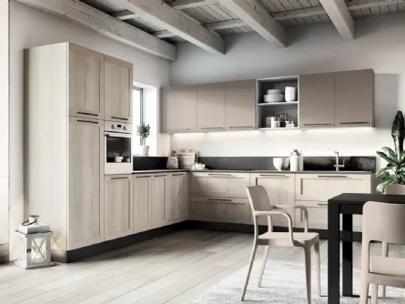 Cucina Moderna ad angolo effetto Rovere Easy 020 di Ar-due