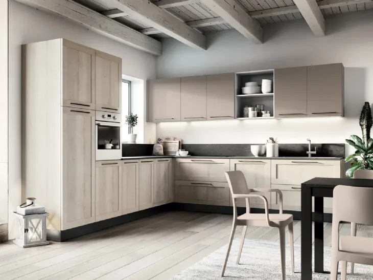 Cucina Moderna ad angolo effetto Rovere Easy 020 di Ar-due