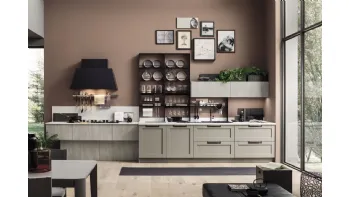 Cucina Moderna lineare Eva in legno laccato Decapè Orione di Arrex