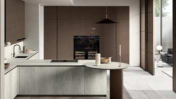 Cucina Moderna con penisola Glass 01 di Arredo3
