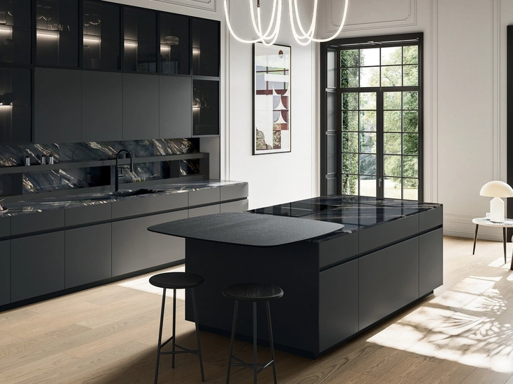 Cucina Moderna con isola Glass 03 di Arredo3