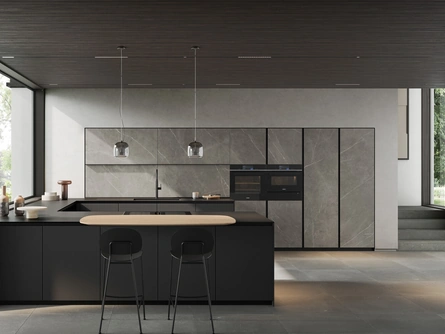 Cucina Moderna con penisola Glass 04 di Arredo3