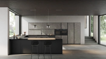 Cucina Moderna con penisola Glass 04 di Arredo3
