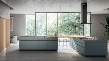 Cucina Moderna con doppia isola Glass 2|0 01 di Arredo3