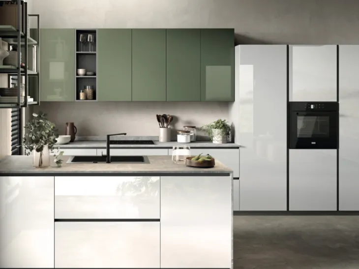 Cucina Moderna con penisola Gloss 01 di Essebi