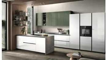 Cucina Moderna con penisola Gloss 01 di Essebi