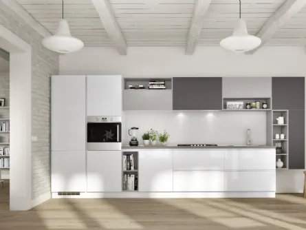 Cucina Moderna lineare Gloss composizione 05 di Essebi