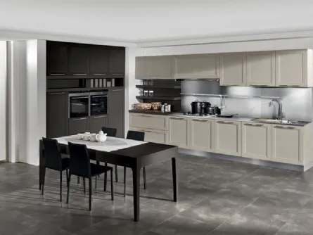 Cucina Moderna lineare Itaca in Frassino massello decapè e laccato a poro aperto di Arredo3