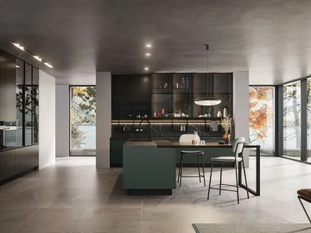 Cucina Moderna Kalì 04 con penisola di Arredo3