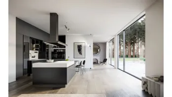 Cucina Moderna in laminato rovere con isola Kalì 11 di Arredo3