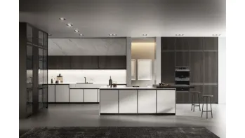 Cucina Moderna in Pet e rovere ebano con isola Kronos 02 di Arredo3