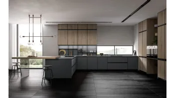 Cucina Moderna Kronos 02 con penisola di Arredo3