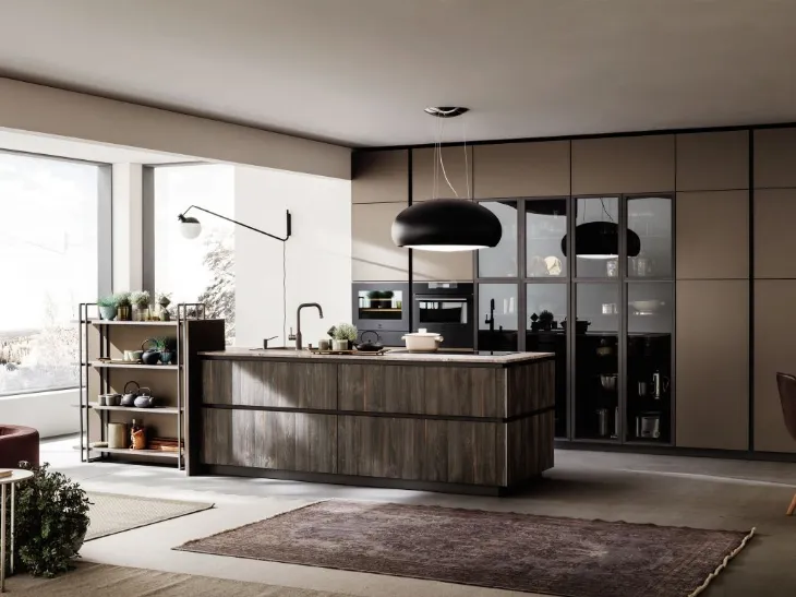 Cucina Moderna Lab Old Oak Petrolio di Arrex