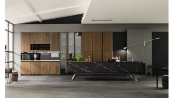 Cucina Loft Wood Pepe e laminato effetto Marmo di Arrex