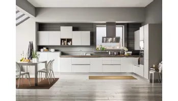 Cucina Moderna angolare Mango in Frassinato Artico e Platino di Arrex