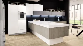 Cucina Moderna Primavera Origano e laccato bianco di Arrex
