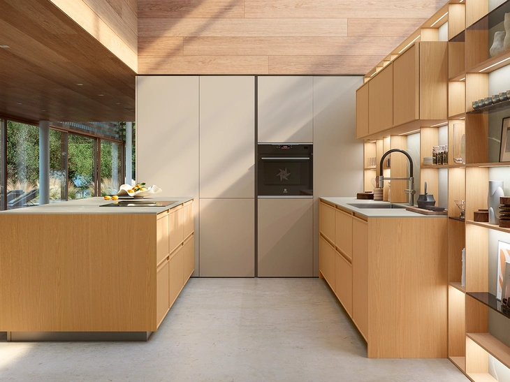 Cucina Moderna con penisola Sakura 08 di Veneta Cucine