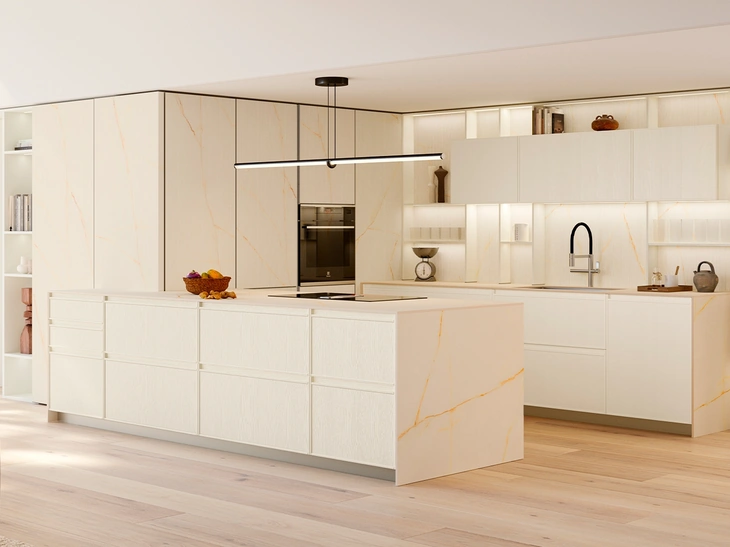Cucina Moderna Sakura 13 in Frassino laccato Bianco di Veneta Cucine