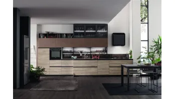 Cucina Moderna lineare Twin Okobo Smoke e Oxide Terra di Arrex