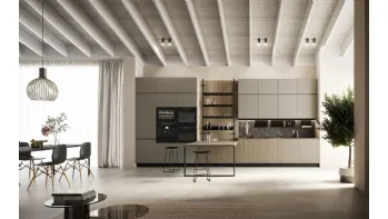 Cucina Moderna in laccato e laminato con penisola Wega 05 di Arredo3