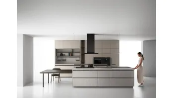 Cucina Moderna con isola Zafferano 02 finitura laminato Piasentina e Canapa di Valdesign