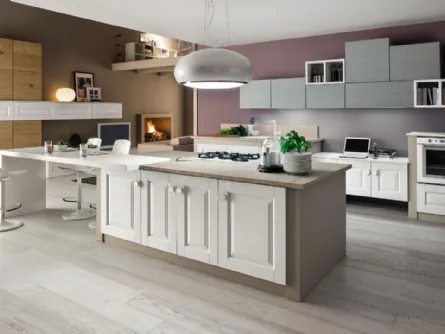 Cucina Moderna Zenzero con top Isola in Sassi del Piave di Arrex