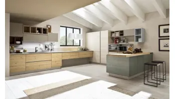 Cucina Zenzero Rovere Canapa e Petrolio di Arrex