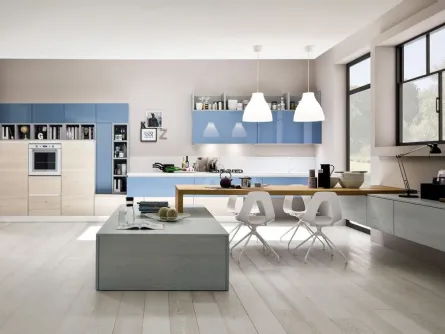 Cucina Moderna Zenzero Rovere Naturale e laccato Cielo di Arrex