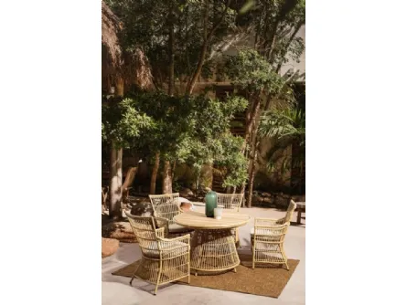 Tavolo e Sedie in alluminio effetto rattan Adelma di Bizzotto