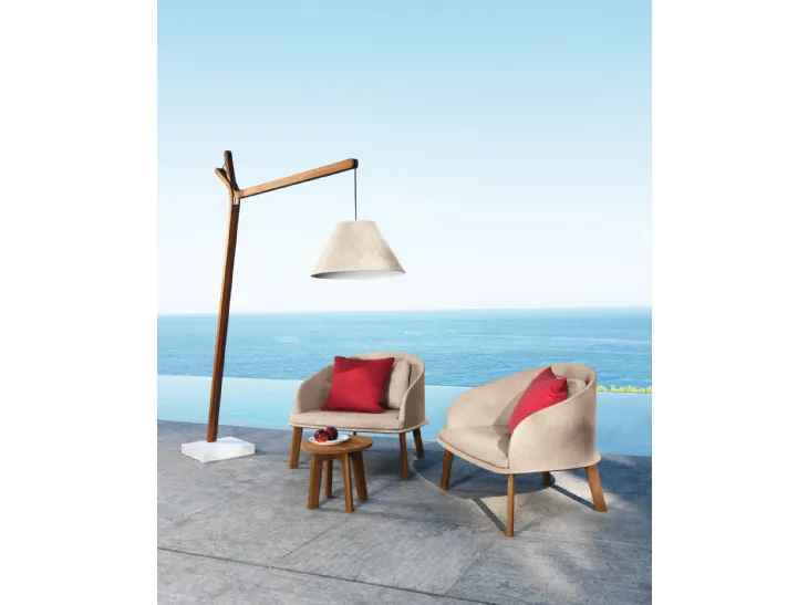 Poltroncina CleoSoft in tessuto e legno di Talenti