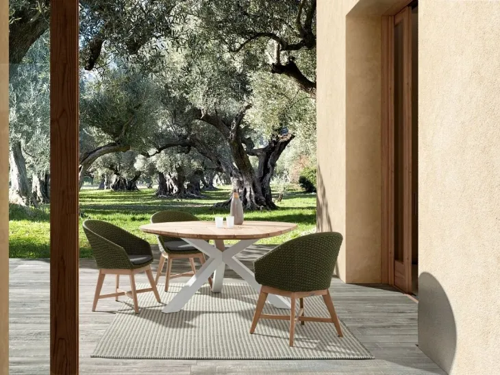 Sedia in corda e teak Coachella di Bizzotto