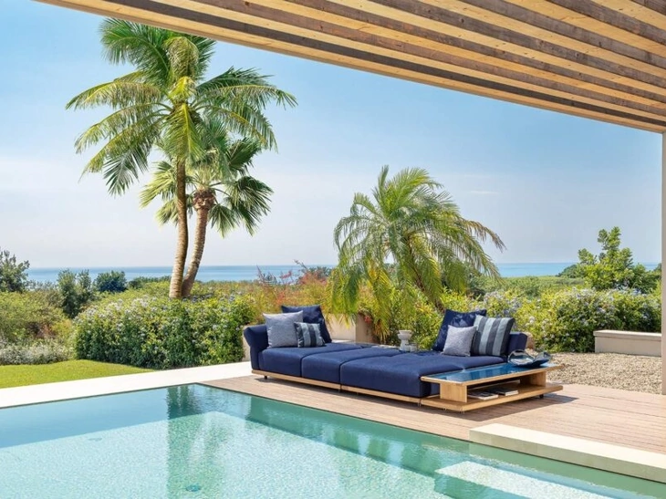 Divano Elton in tessuto imbottito di Talenti