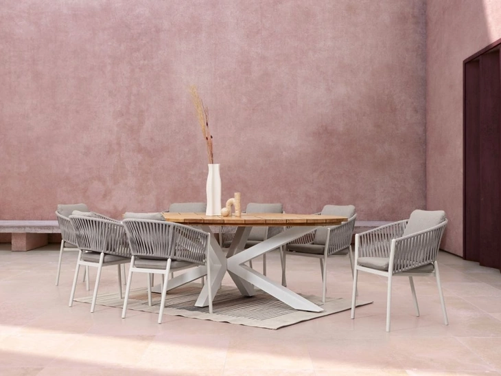 Sedia in corda nautica e alluminio Florencia di Bizzotto