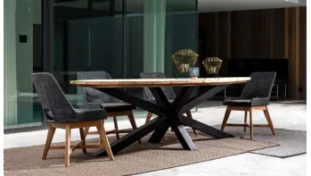 Sedia in corda nautica e teak Hesperia di Bizzotto